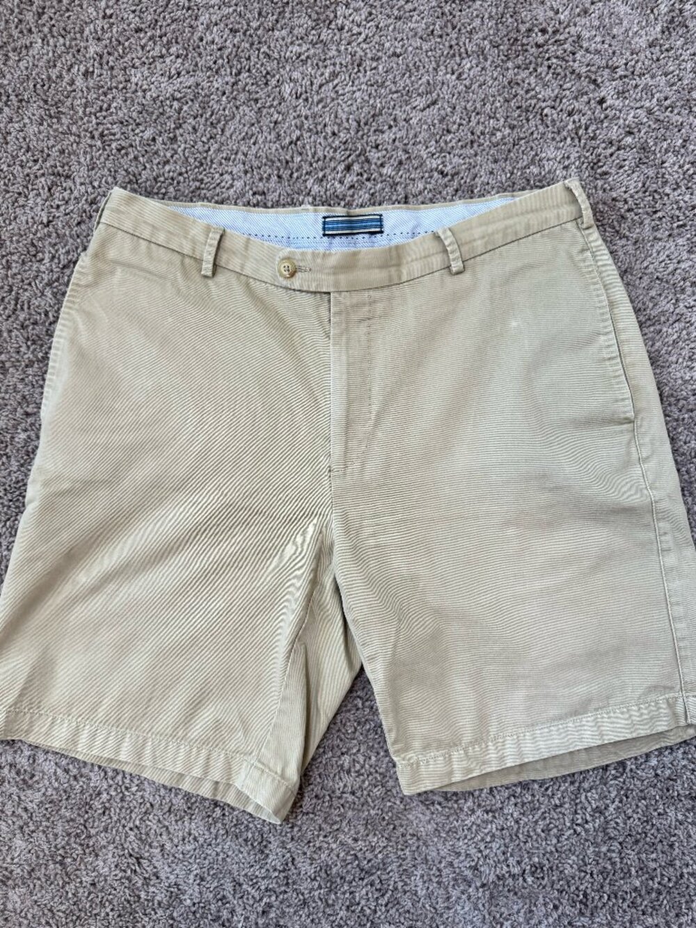 Peter Millar Khaki Chino Shorts Men’s 35 Cotton Flat Front Golf Casual